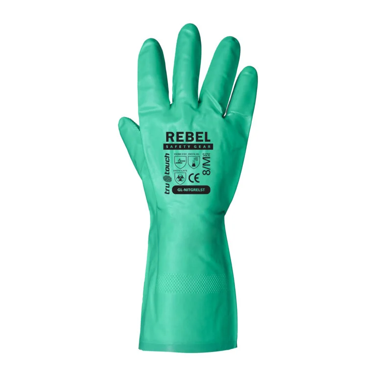 REBEL GREEN NITRILE CHEMICAL GLOVES