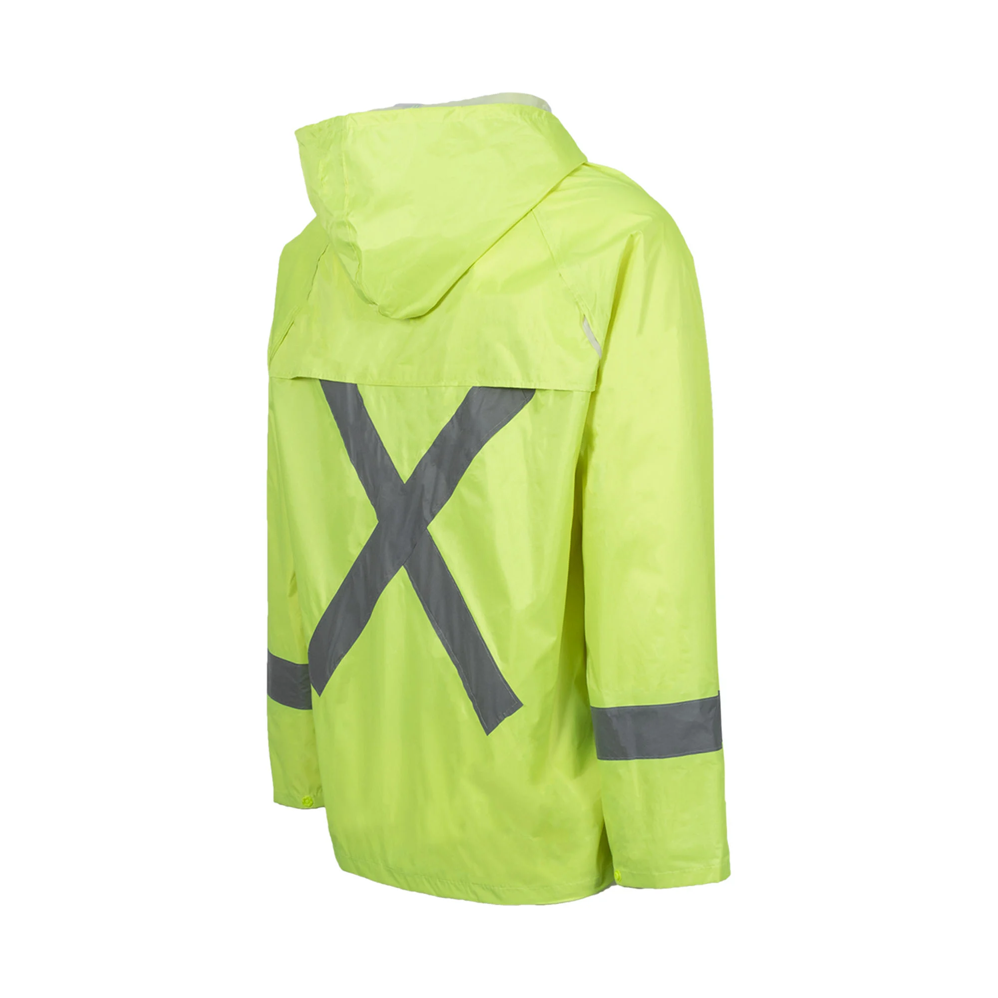REBEL RUBBERISED HI VIZ REFLECTIVE LIME RAIN SUIT - Image 7